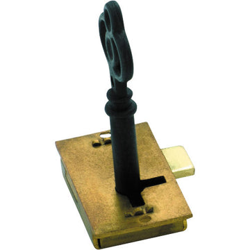 Cupboard Lock H38xW20mm in Brass