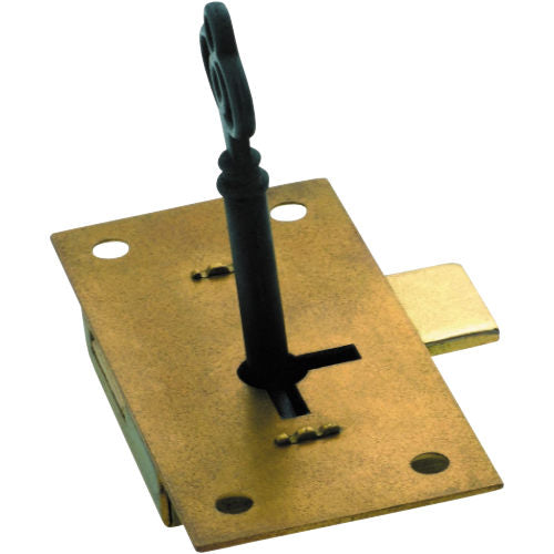 Cupboard Lock H76xW37mm in Brass