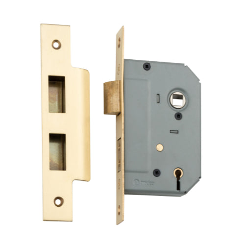 Mortice Lock 5 Lever Satin Brass CTC57mm Backset 46mm in Satin Brass