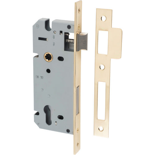 Mortice Lock Euro Polished Brass CTC85mm Backset 45mm in Polished Brass