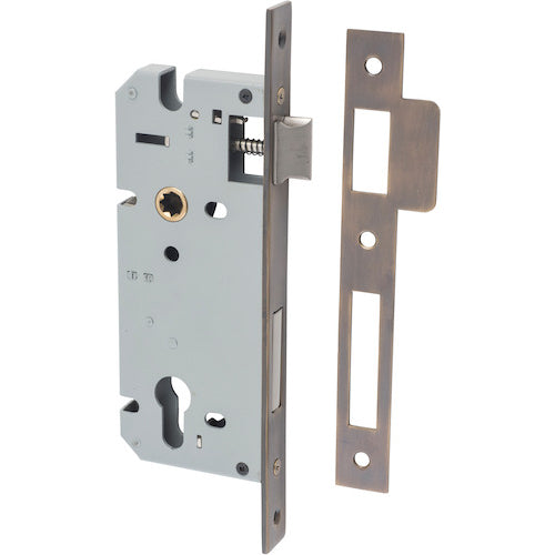 Mortice Lock Euro Signature Brass CTC85mm Backset 45mm in Signature Brass