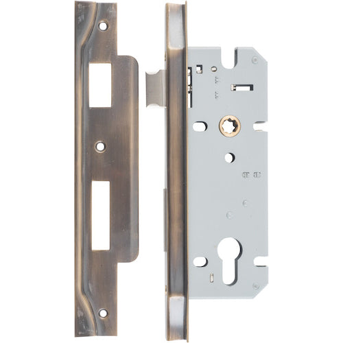 Mortice Lock Euro Rebated Signature Brass CTC85mm Backset 45mm in Signature Brass