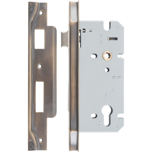 Mortice Lock Euro Rebated Signature Brass CTC85mm Backset 60mm in Signature Brass