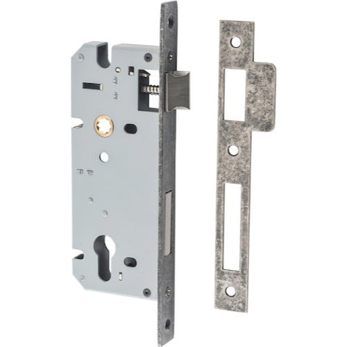 Mortice Lock Euro Distressed Nickel CTC85mm Backset 45mm in Distressed Nickel