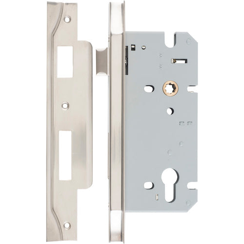 Mortice Lock Euro Rebated Satin Nickel CTC85mm Backset 60mm in Satin Nickel