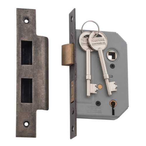 Mortice Lock 5 Lever Rumbled Nickel CTC57mm Backset 46mm in Rumbled Nickel