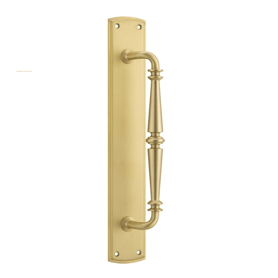 Pull Handle Sarlat Backplate Brushed Gold PVD H380xW65xP72mm in Brushed Gold PVD