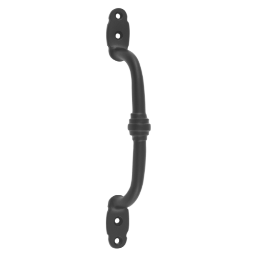 Pull Handle Offset Banded Matt Black H180xP41mm in Matt Black