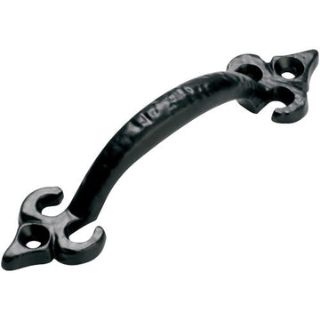 Pull Handle Iron Fleur-de-lis Matt Black H110xP21mm in Matt Black