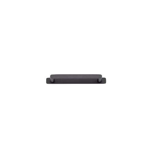 Cabinet Pull Osaka Matt Black L175xW15xP33mm BD15mm CTC160mm With Backplate W205xH24mm T3mm in Matt Black