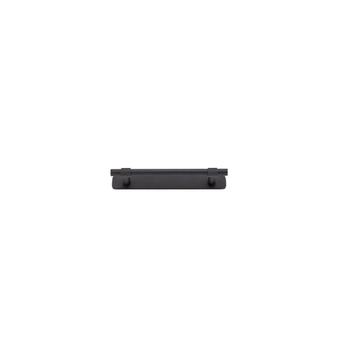 Cabinet Pull Helsinki Matt Black L173xP39mm BD11mm CTC128mm With Backplate W173xH24mm T3mm in Matt Black