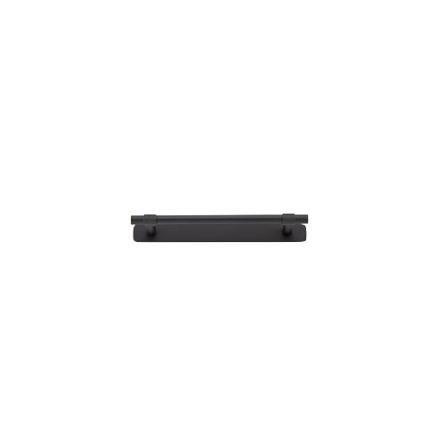 Cabinet Pull Helsinki Matt Black L205xP39mm BD11mm CTC160mm With Backplate W205xH24mm T3mm in Matt Black