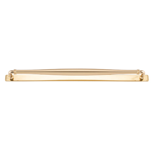 Cabinet Pull Sarlat Polished Brass L470xP54mm BD20mm CTC450mm With Backplate W495xH26mm T3mm in Polished Brass