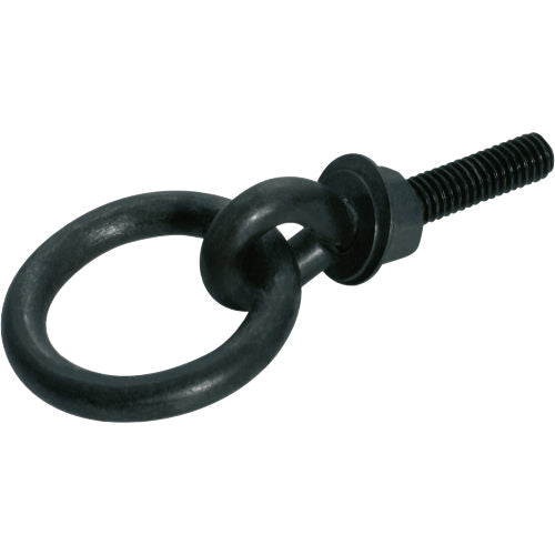 Cabinet Pull Handle Iron Bolt Ring Pull Matt Black D45mm in Matt Black