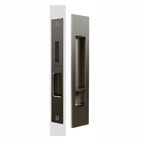 Mardeco Complete Sliding Door Privacy Set 190mm x 45mm, suits 34mm - 50mm thick doors, Backset 50mm-55mm in Bronze