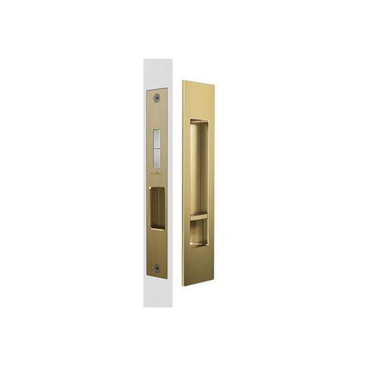 Mardeco Complete Sliding Door Privacy Set 190mm x 45mm, suits 34mm - 50mm thick doors, Backset 50mm-55mm in Satin Brass