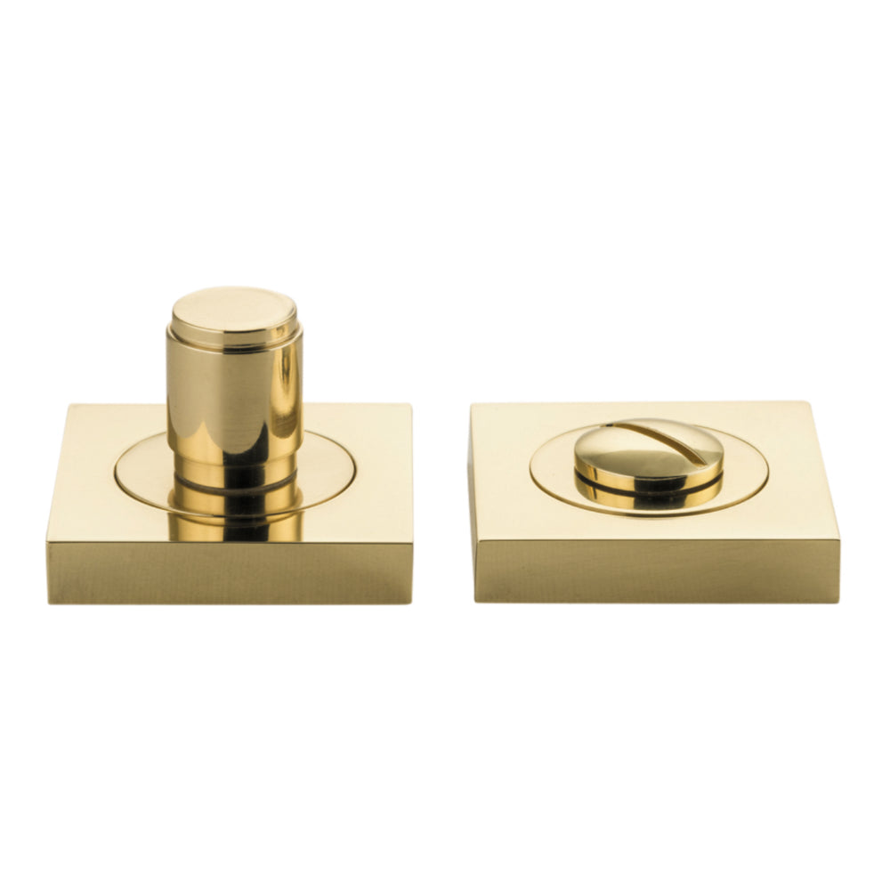 Privacy Turn Berlin Concealed Fix Square Polished Brass D52xP35mm in Polished Brass