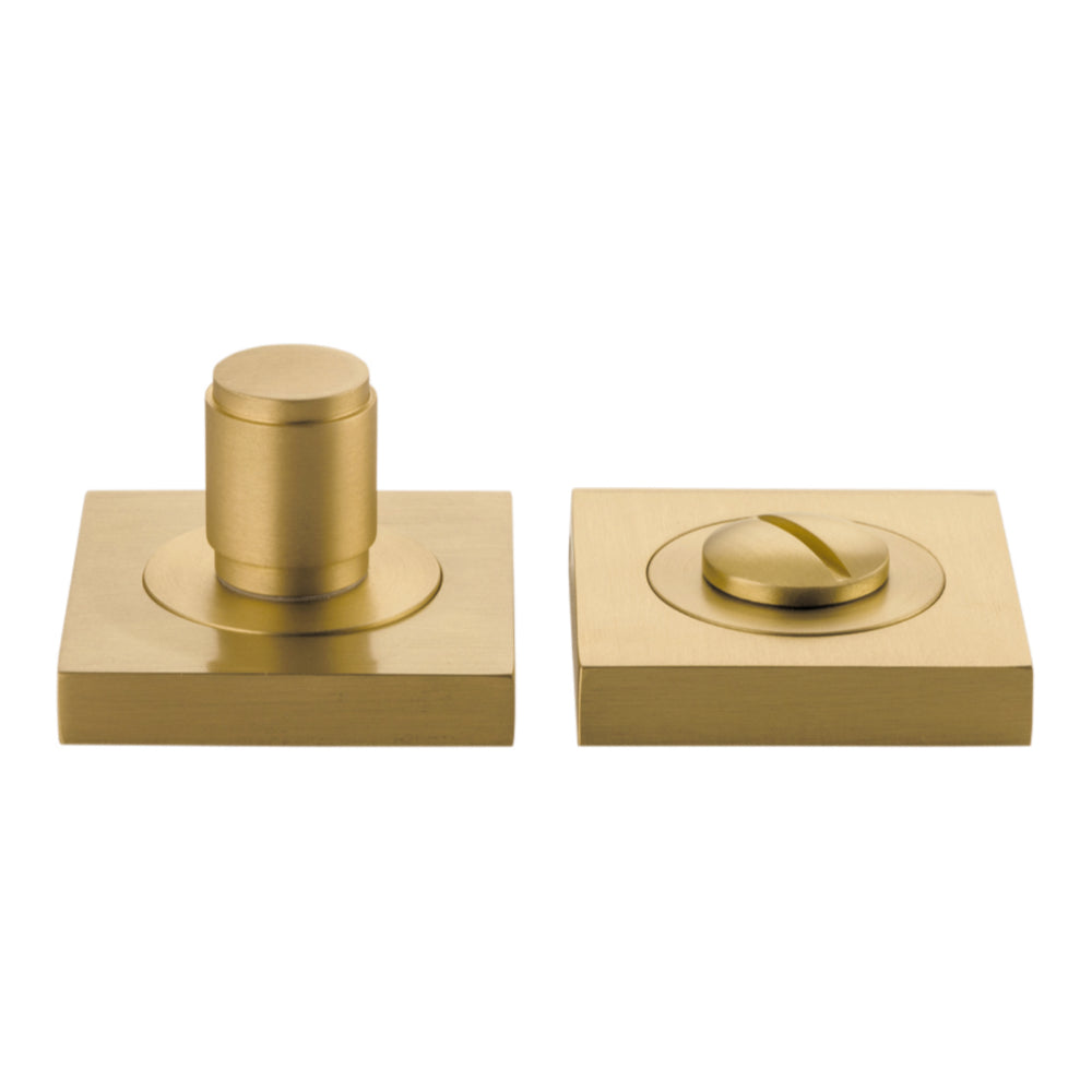 Privacy Turn Berlin Concealed Fix Square Brushed Brass D52xP35mm in Brushed Brass