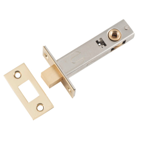 Privacy Bolt Polished Brass Backset 70mm in Polished Brass