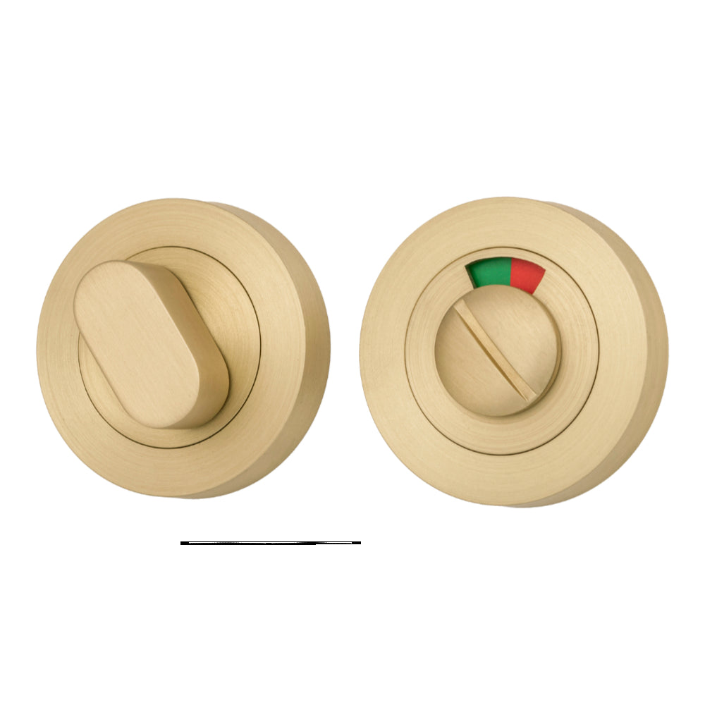 Privacy Turn Oval with Indicator Concealed Fix Round Brushed Gold PVD D52xP23mm in Brushed Gold PVD