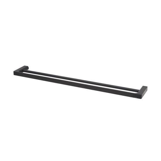 Rubie Double Towel Rail - 800mm in Matt Black