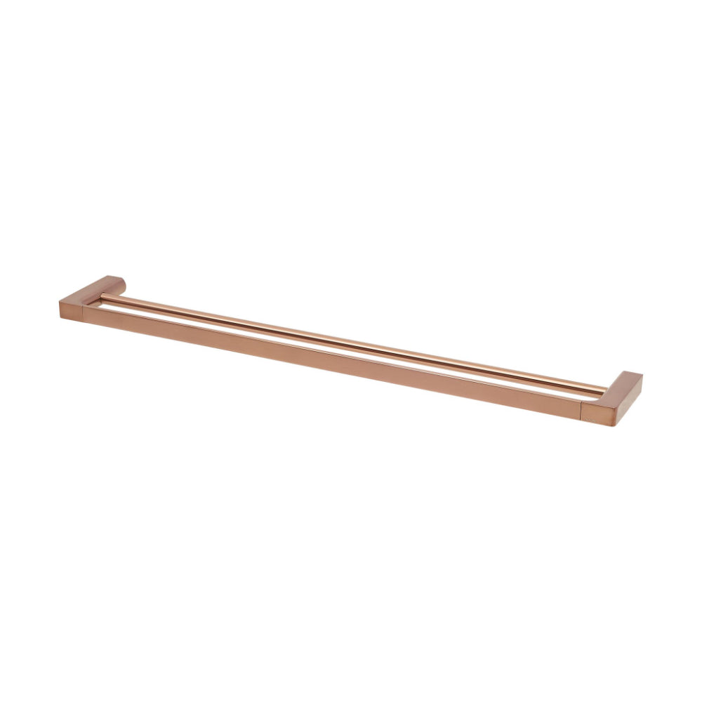 Rubie Double Towel Rail - 800mm in Satin Copper