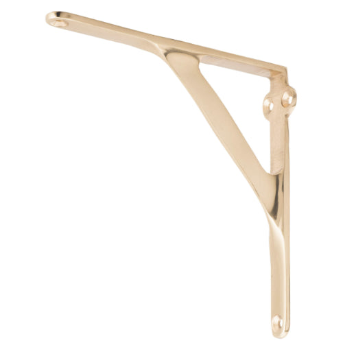 Shelf Bracket Small Polished Brass H130xP130mm in Polished Brass