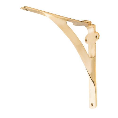 Shelf Bracket Large Polished Brass H200xP200mm in Polished Brass