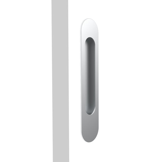 Mardeco Radius Flush Pull (each), H203mm x W45mm x D13mm, Face 2mm in Satin Chrome