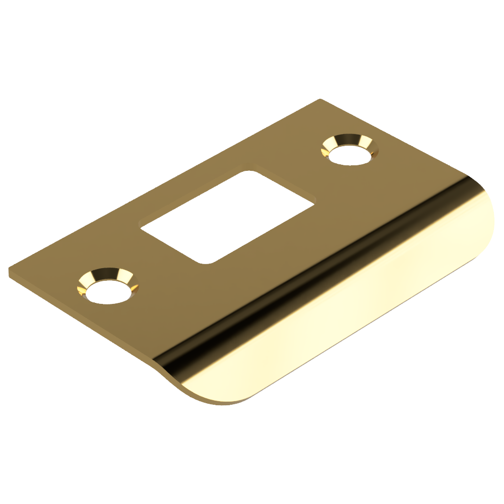 70mm D Shaped Strike in Polished Brass Unlacquered