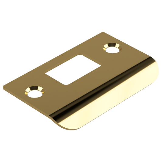 70mm D Shaped Strike in Polished Brass Unlacquered