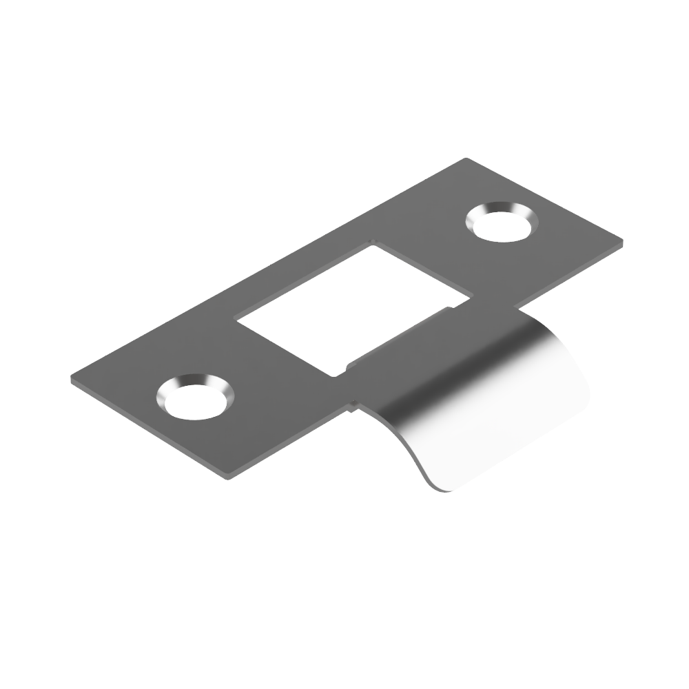 Standard Latch Strike - 20mm (46mm O/A) to suit Tubular Latch in Polished Nickel