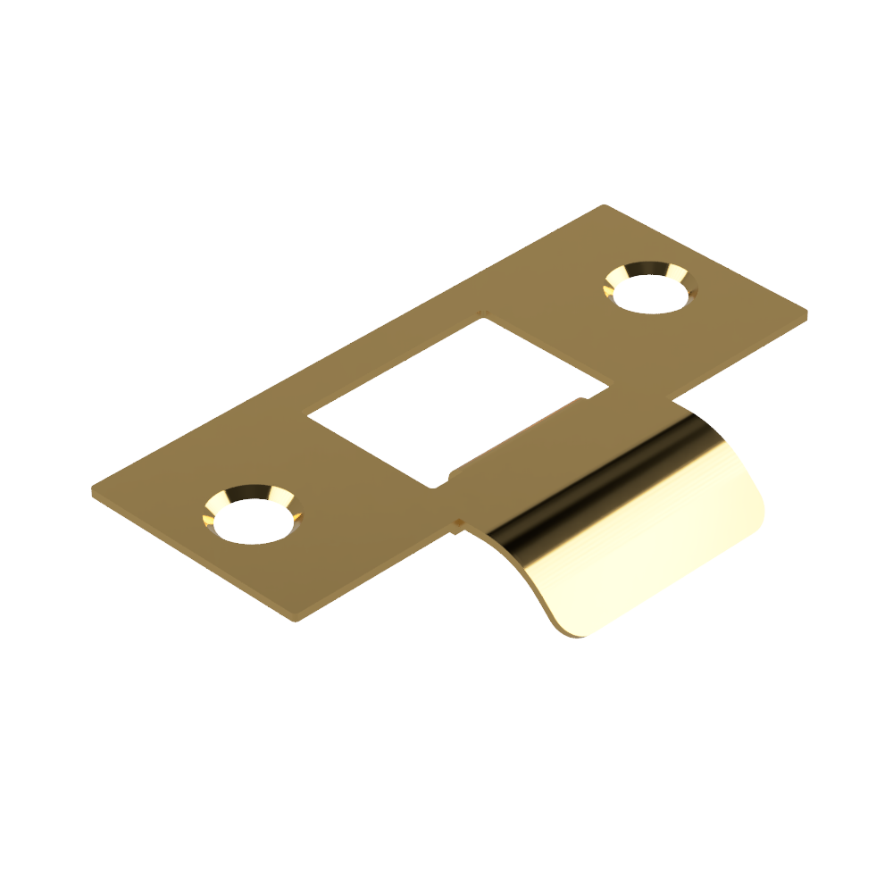 Standard Latch Strike - 20mm (46mm O/A) to suit Tubular Latch in Satin Brass Unlaquered