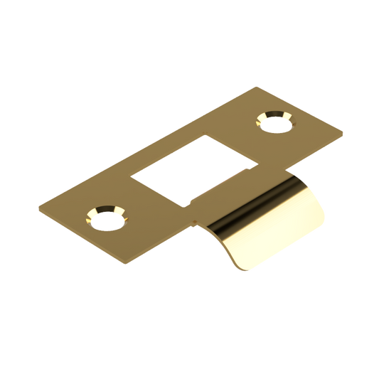 Standard Latch Strike - 20mm (46mm O/A) to suit Tubular Latch in Satin Brass Unlaquered