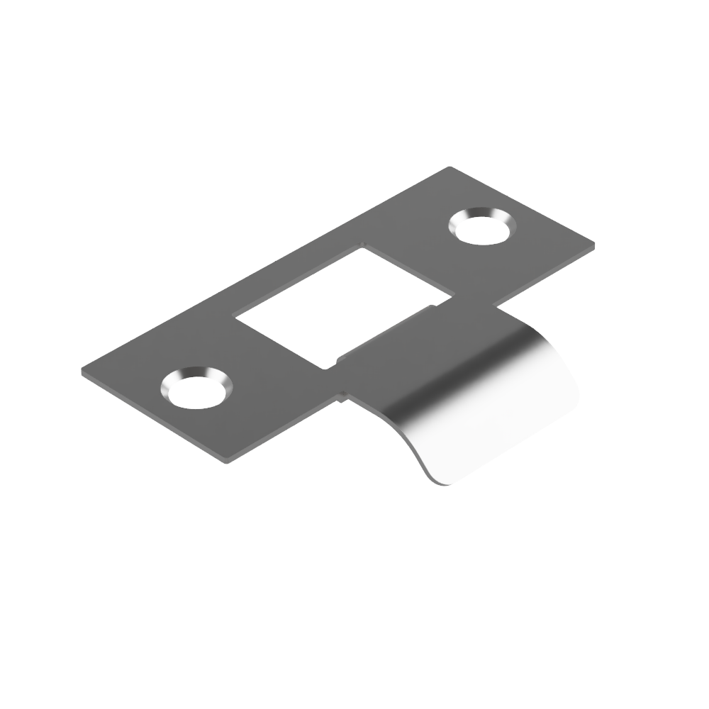 Extended Latch Strike - 25mm (51mm O/A) to suit Tubular Latch in Polished Nickel