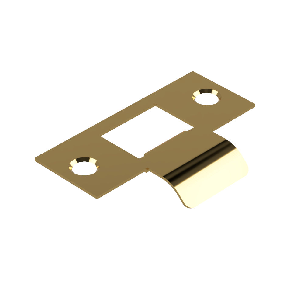 Extended Latch Strike - 25mm (51mm O/A) to suit Tubular Latch in Satin Brass Unlaquered