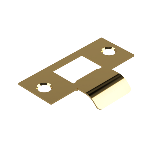 Extended Latch Strike - 25mm (51mm O/A) to suit Tubular Latch in Satin Brass Unlaquered