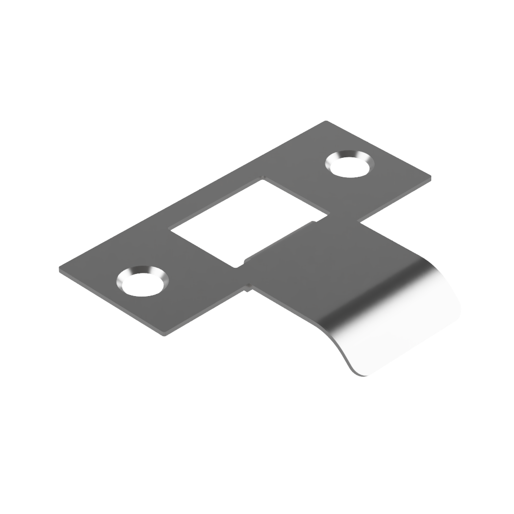 Extended Latch Strike - 30mm (56mm O/A) to suit Tubular Latch in Polished Nickel