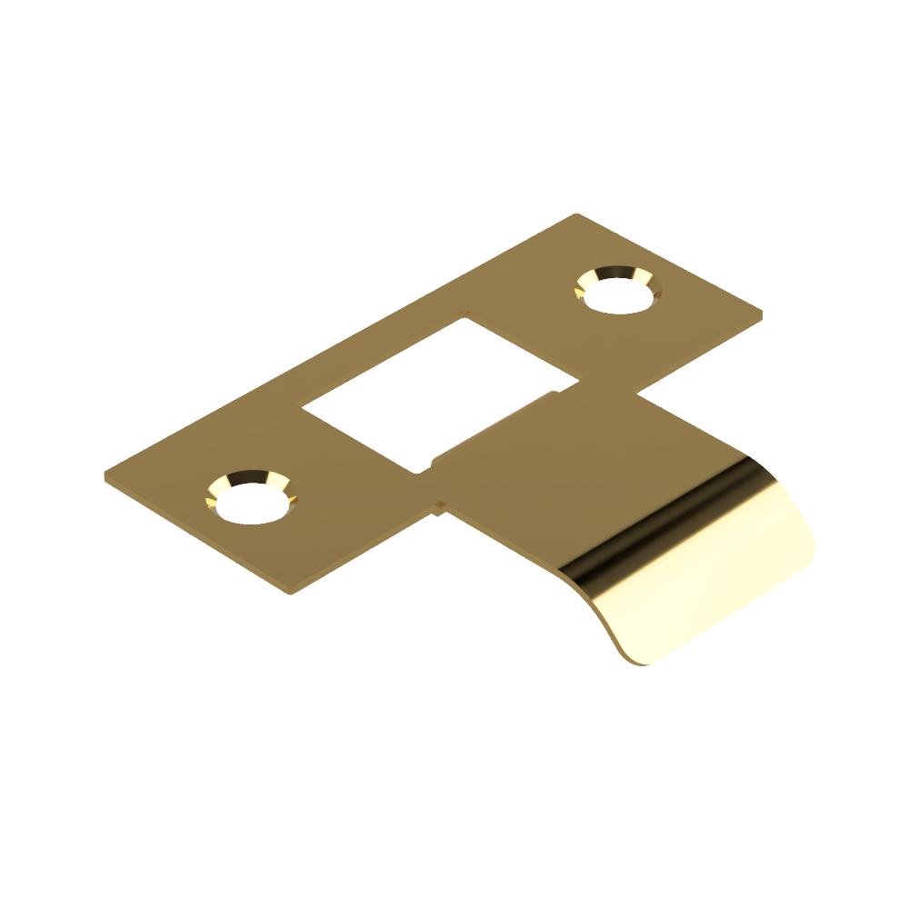 Extended Latch Strike - 30mm (56mm O/A) to suit Tubular Latch in Satin Brass Unlaquered