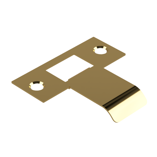 Extended Latch Strike - 40mm (66mm O/A) to suit Tubular Latch in Satin Brass Unlaquered