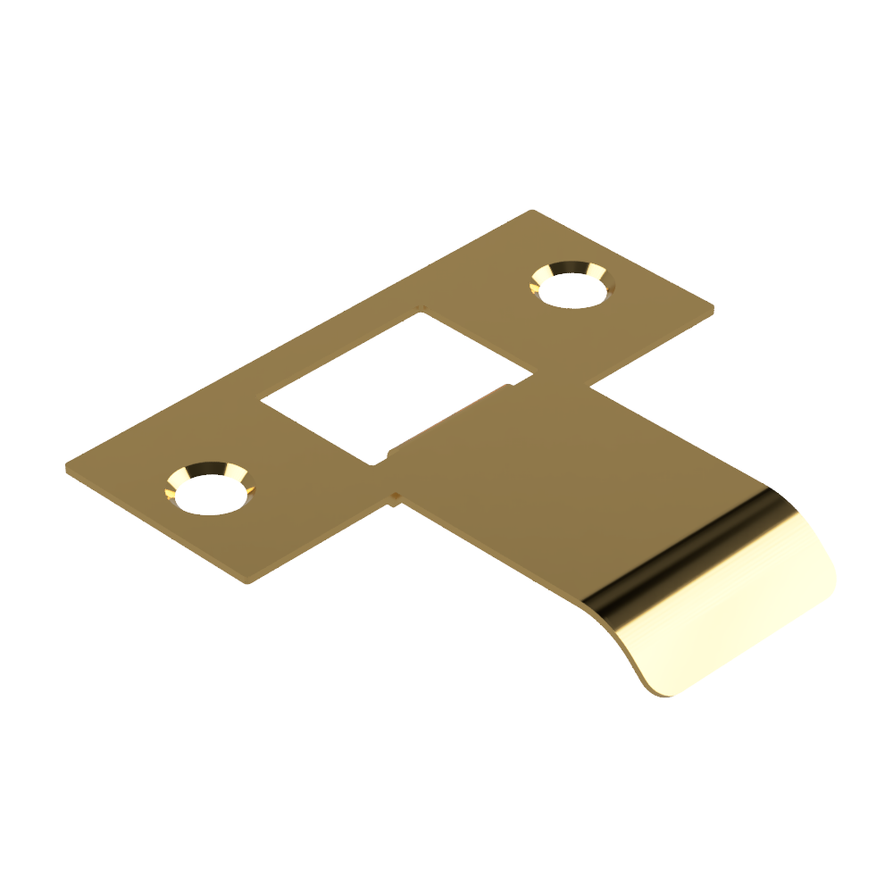 Extended Latch Strike - 40mm (66mm O/A) to suit Tubular Latch in Satin Brass Unlaquered