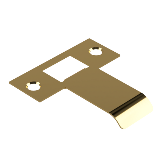 Extended Latch Strike - 50mm (76mm O/A) to suit Tubular Latch in Satin Brass Unlaquered