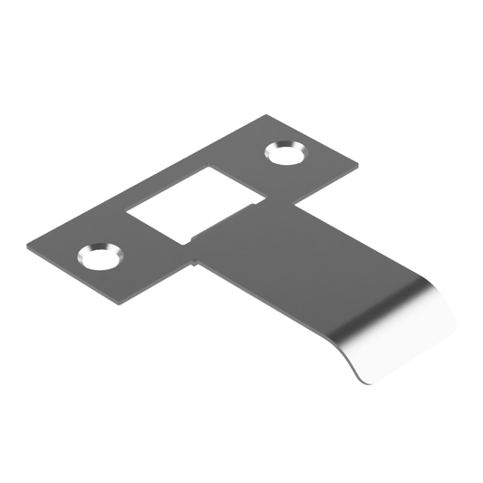 Extended Latch Strike - 50mm (76mm O/A) to suit Tubular Latch in Satin Chrome