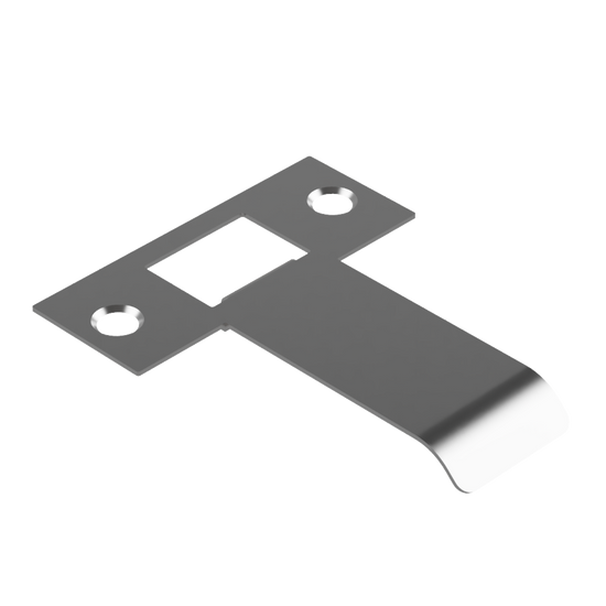 Extended Latch Strike - 60mm (86mm O/A) to suit Tubular Latch in Polished Nickel