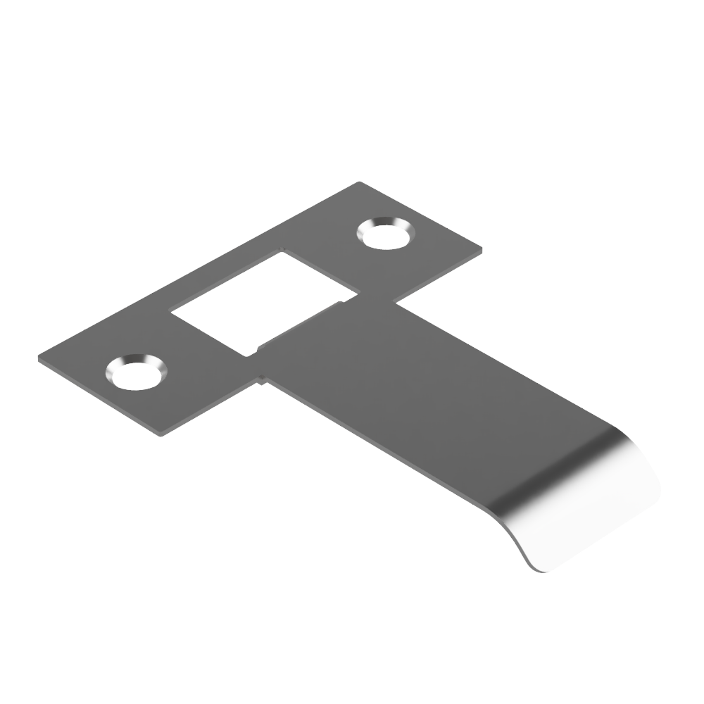 Extended Latch Strike - 60mm (86mm O/A) to suit Tubular Latch in Polished Nickel