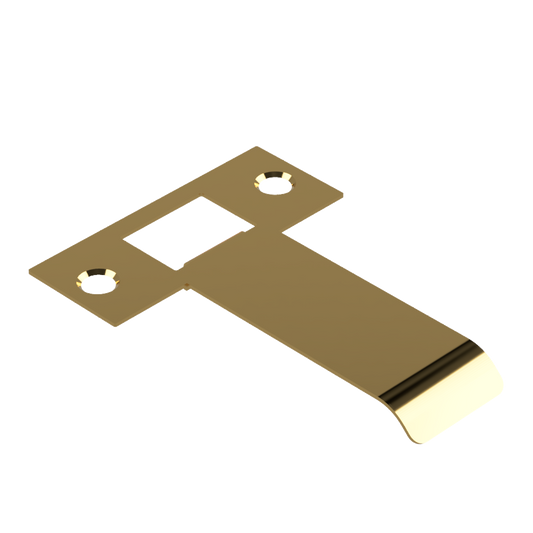 Extended Latch Strike - 70mm (96mm O/A) to suit Tubular Latch in Satin Brass Unlaquered