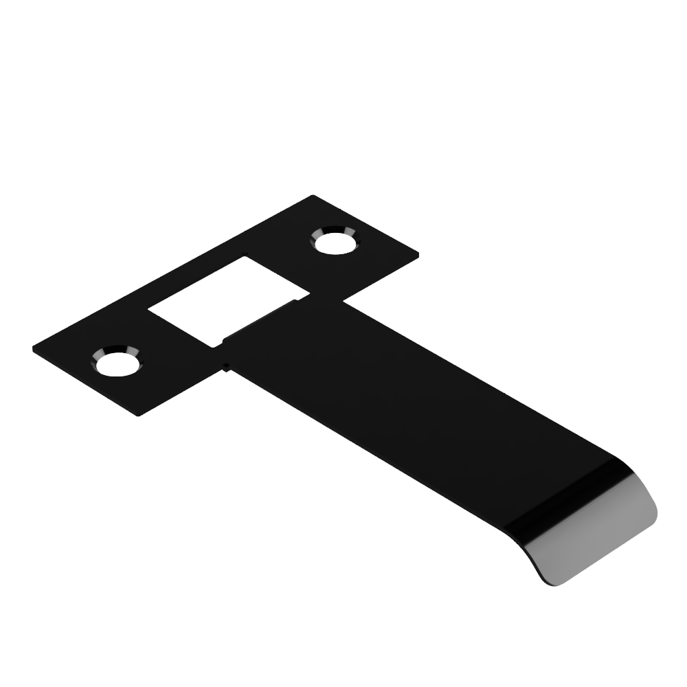 Extended Latch Strike - 80mm (106mm O/A) to suit Tubular Latch in Black Teflon