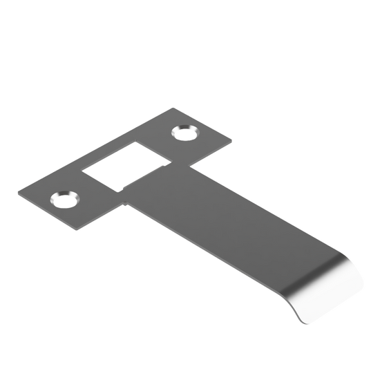 Extended Latch Strike - 80mm (106mm O/A) to suit Tubular Latch in Polished Nickel