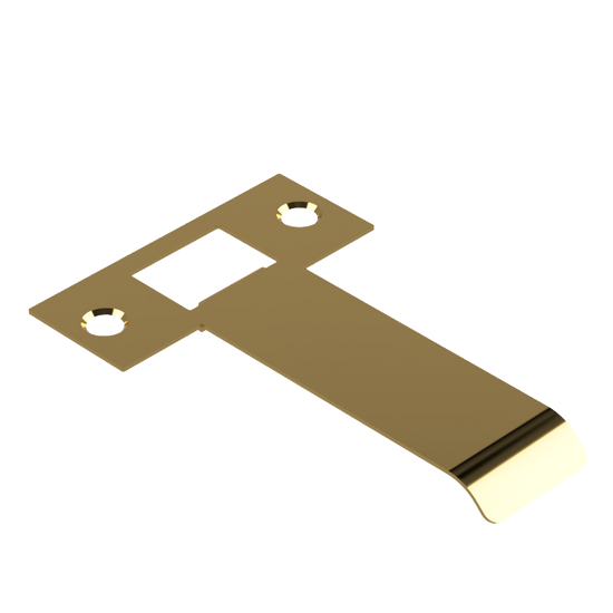 Extended Latch Strike - 80mm (106mm O/A) to suit Tubular Latch in Satin Brass Unlaquered