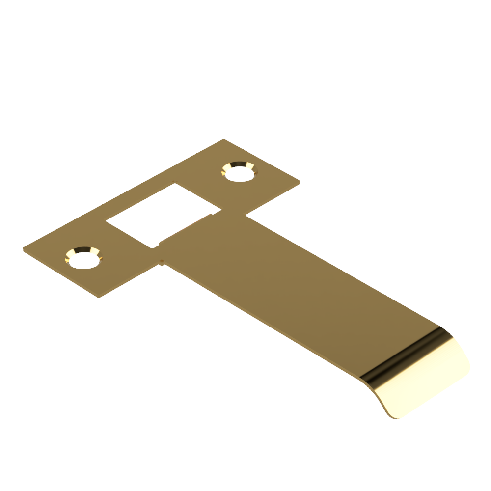 Extended Latch Strike - 80mm (106mm O/A) to suit Tubular Latch in Satin Brass Unlaquered